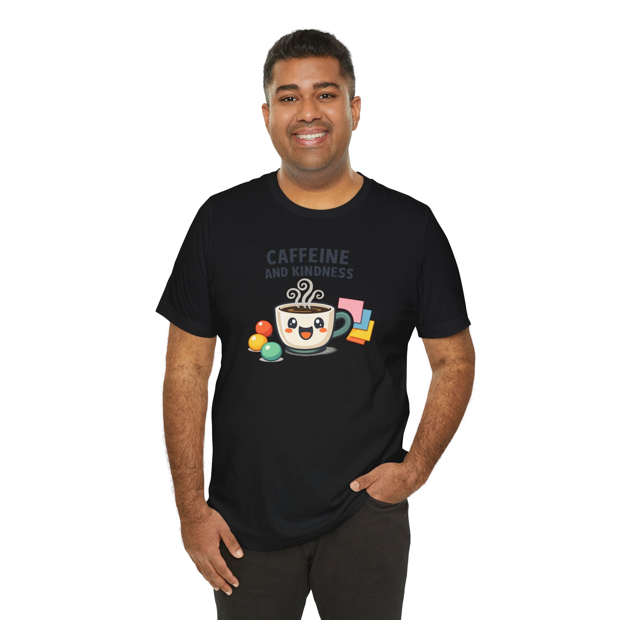 Caffeine and Kindness T-Shirt - Casual Coffee Graphic Tee