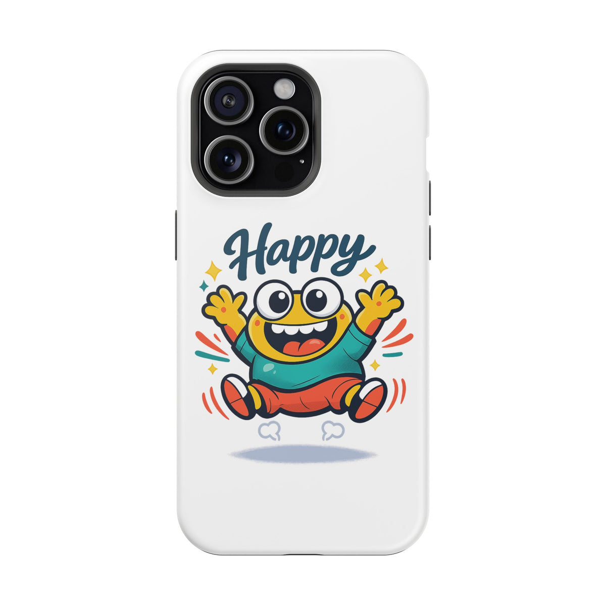 Happy Monster Magnetic Protective Phone Case White