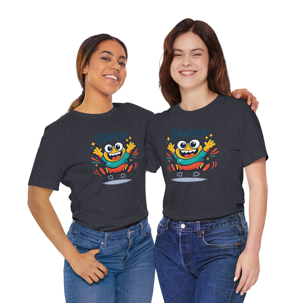 Happy Mood Blob Tee | kawaii minimal, thick outline emoji cartoon