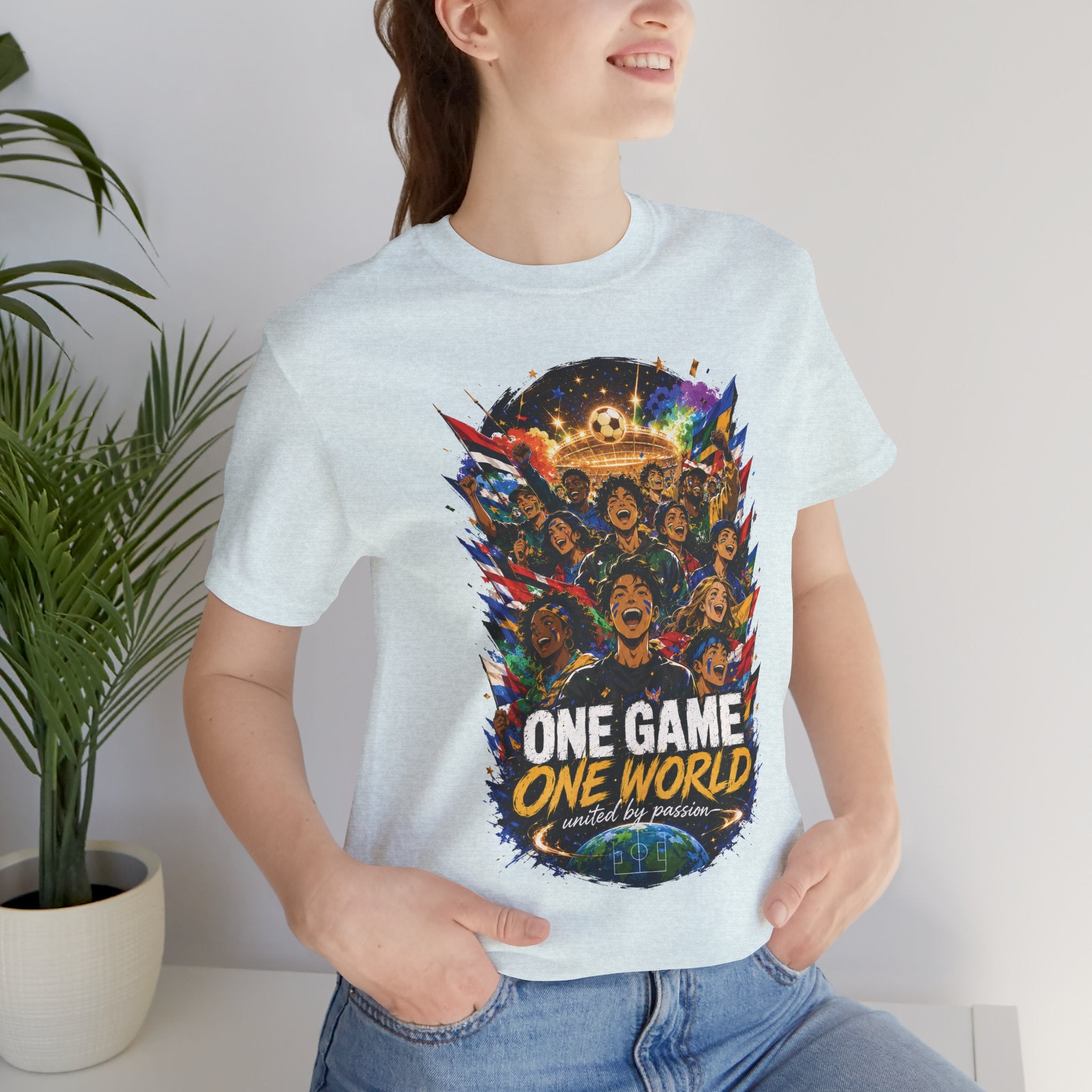 Soccer Graphic Tee - "One Game One World" Graphic T-Shirt