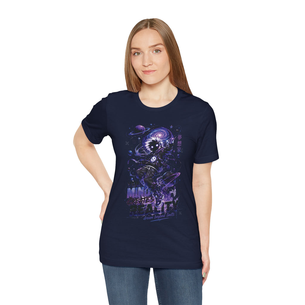 Astronaut Galaxy Tee — "Your Mind Creates Reality" Space Graphic T-Shirt