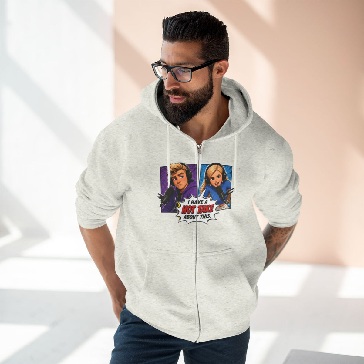 Hot Take Central I Have a Hot Take About This Pop Art Zip Hoodie