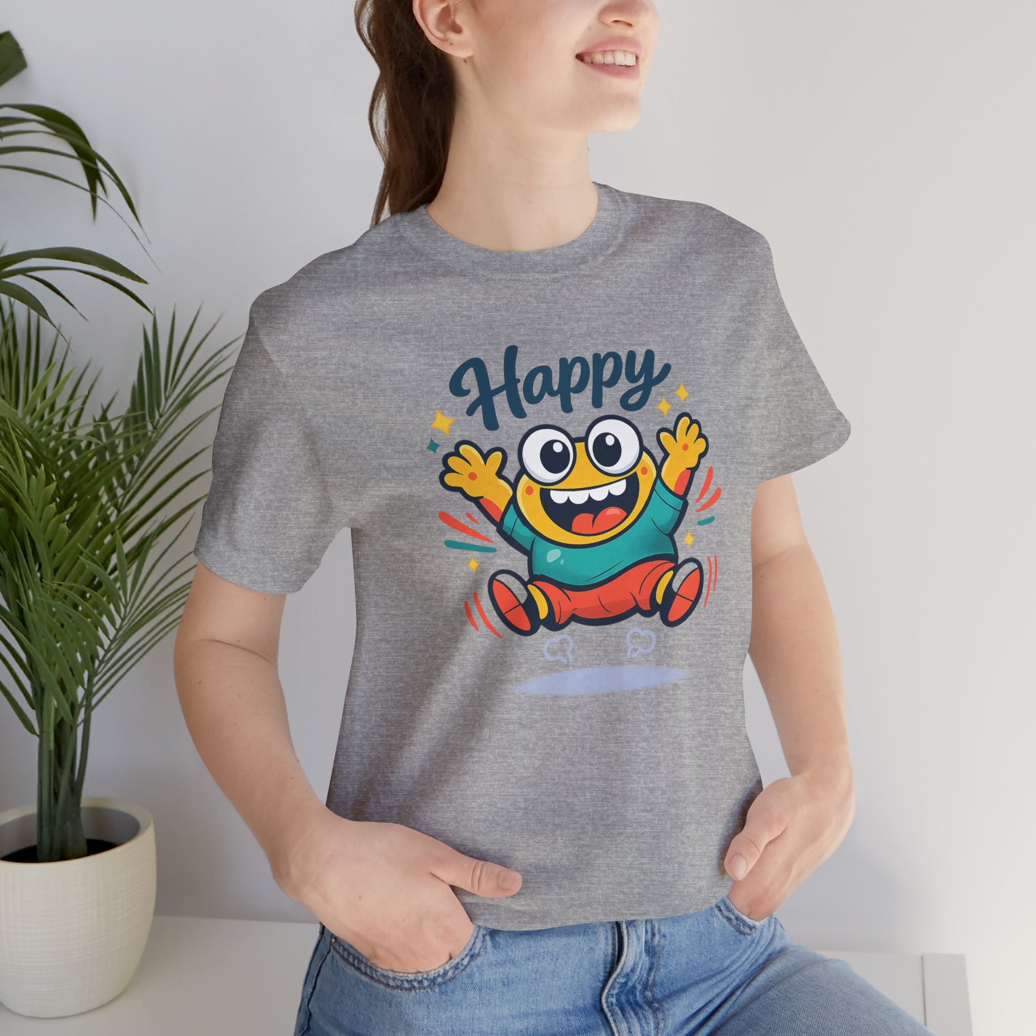 Happy Mood Blob Tee | kawaii minimal, thick outline emoji cartoon
