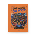 One Game One World Hardcover Journal — Customizable Soccer Fan Notebook (Your Name & Number)