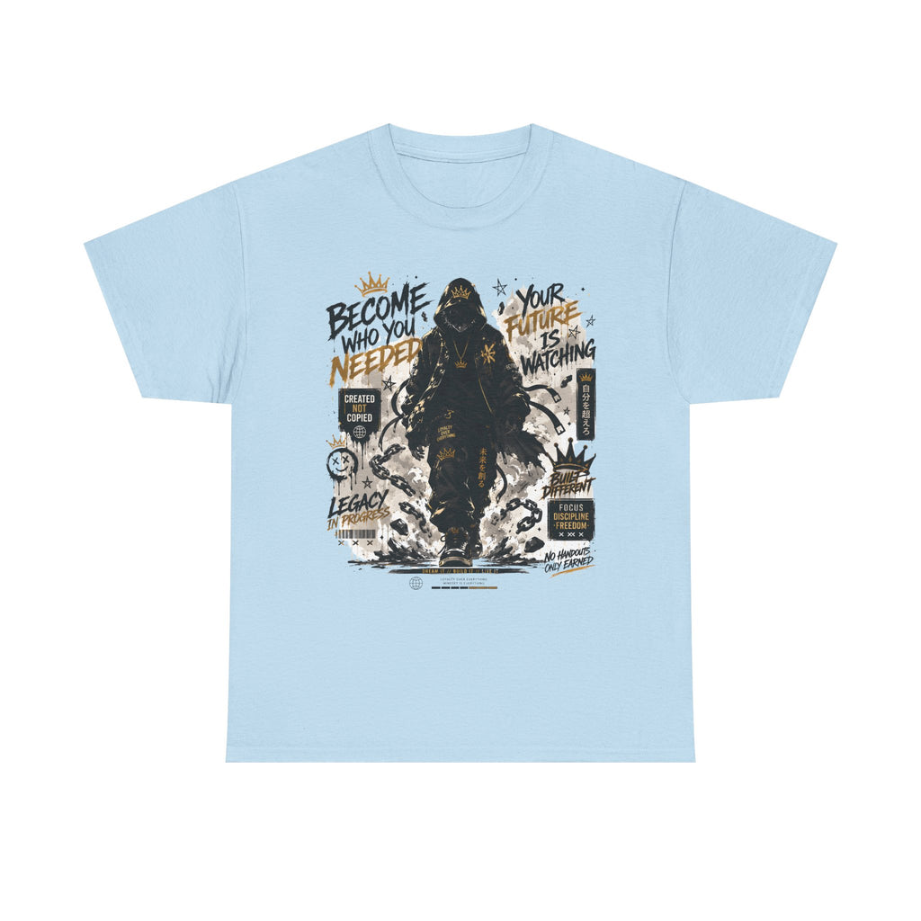 Motivational Soldier Graphic Tee – "Become Who You Need" Inspirational Military Design