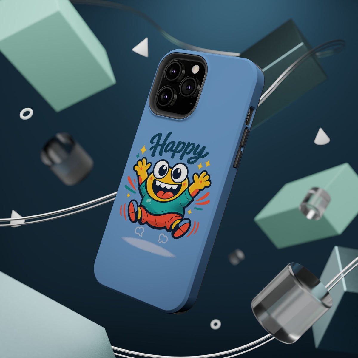 Happy Monster Magnetic Protective Phone Case Blue