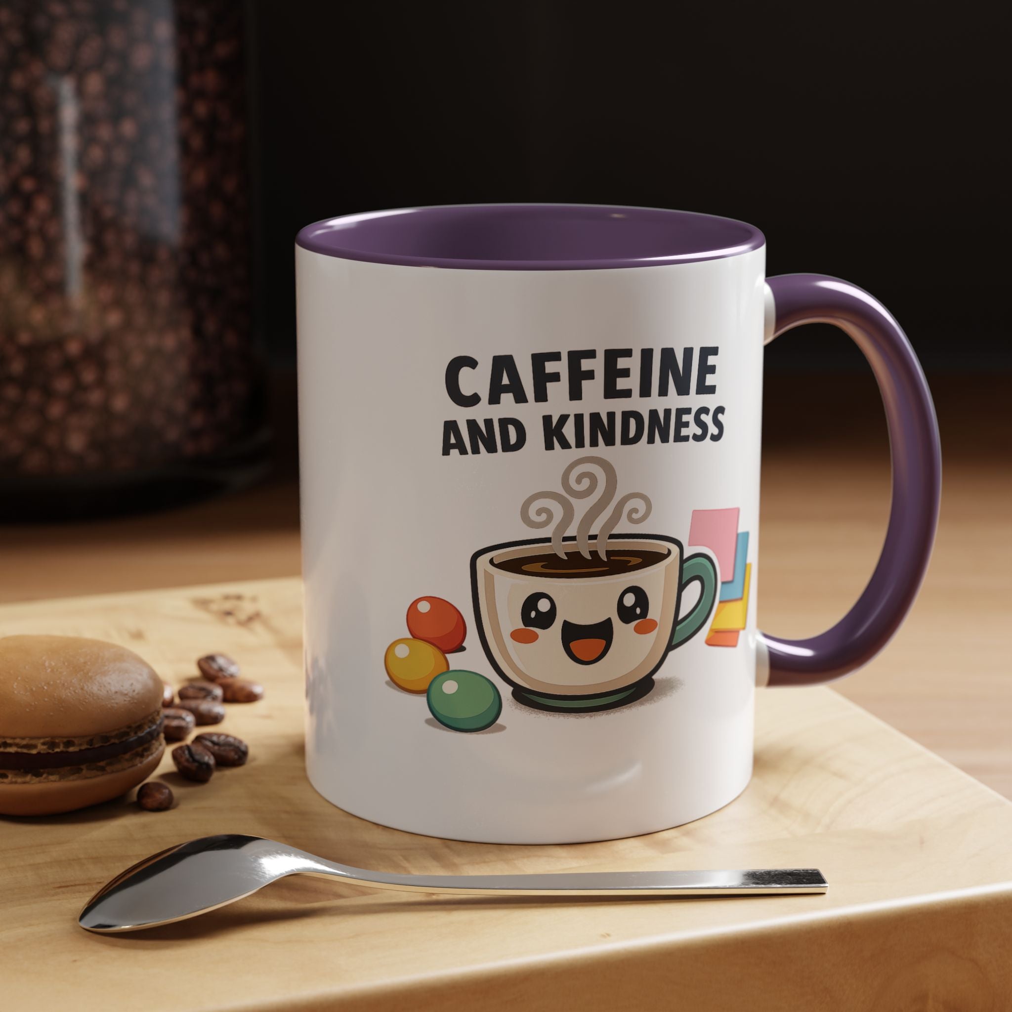 Caffeine and Kindness Coffee Mug – Ceramic Accent Mug (11oz / 15oz)