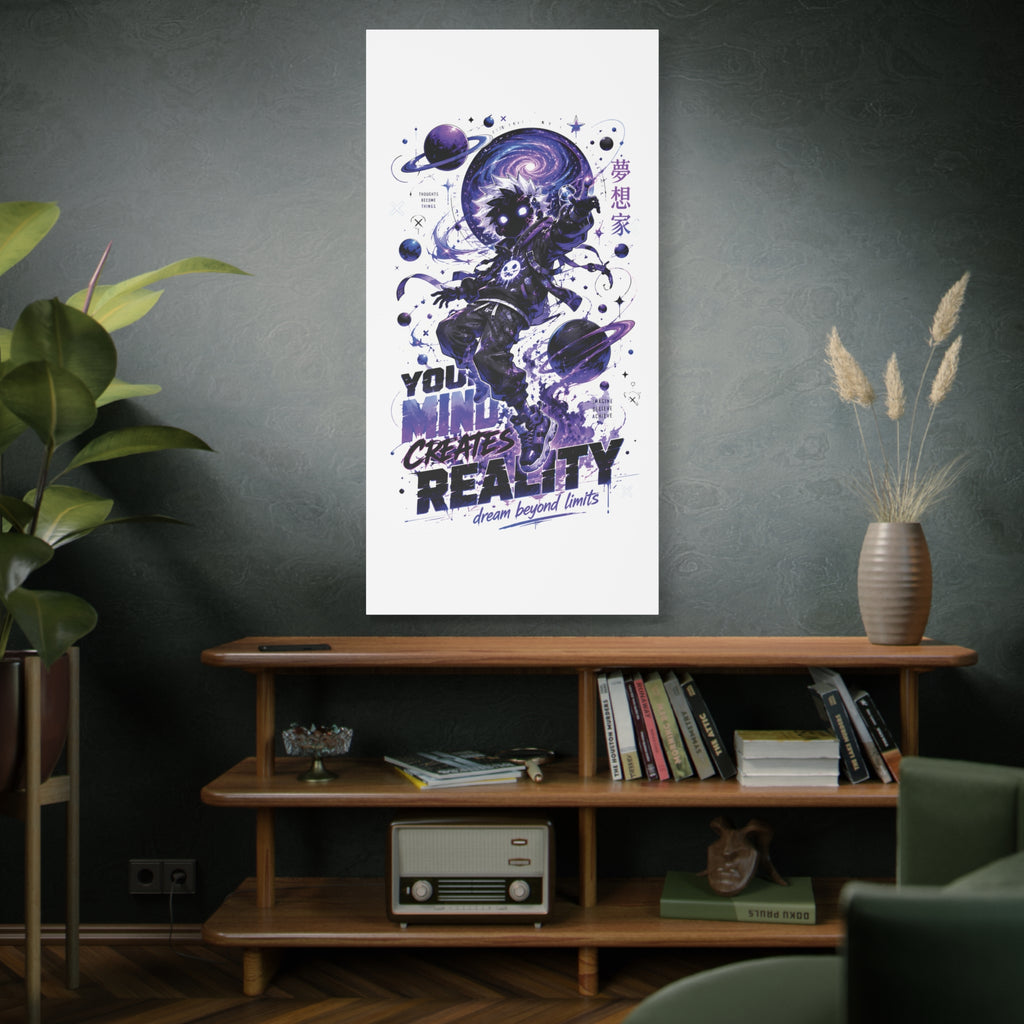 Space Astronaut Canvas Print — “You Mind Creates Reality” Inspirational Wall Art