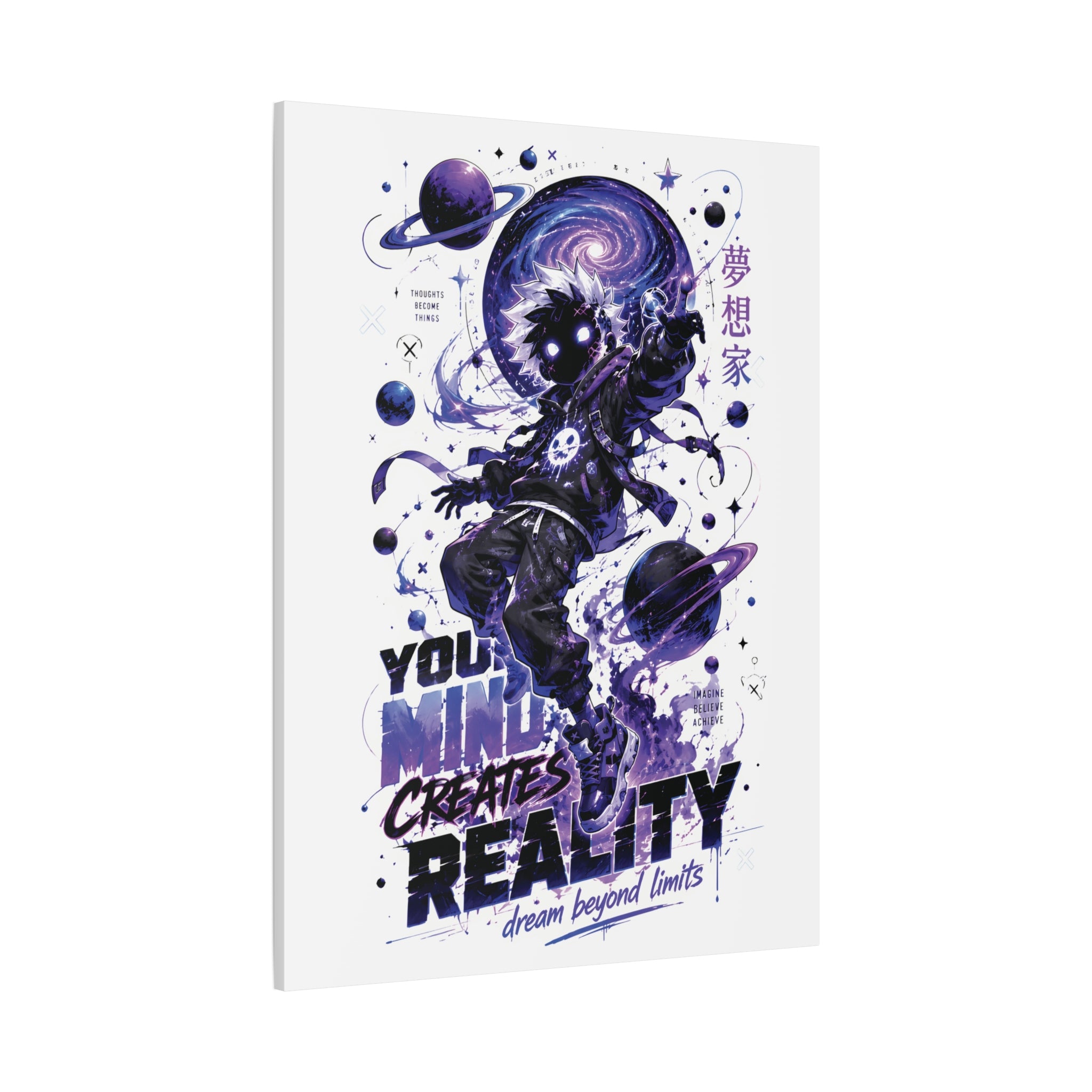 Space Astronaut Canvas Print — “You Mind Creates Reality” Inspirational Wall Art