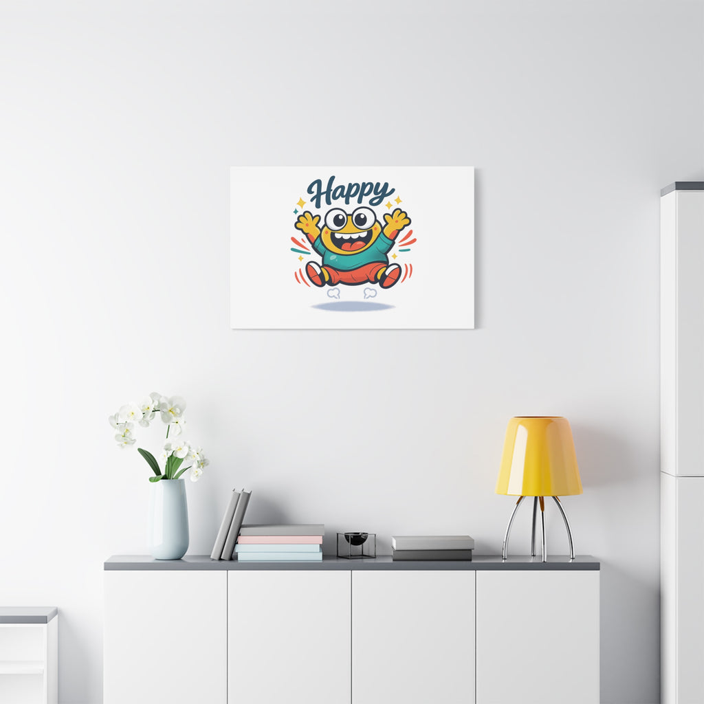 Happy Blob Cartoon Canvas | Bold Cartoon, Thick Outline, Kawaii Minimal