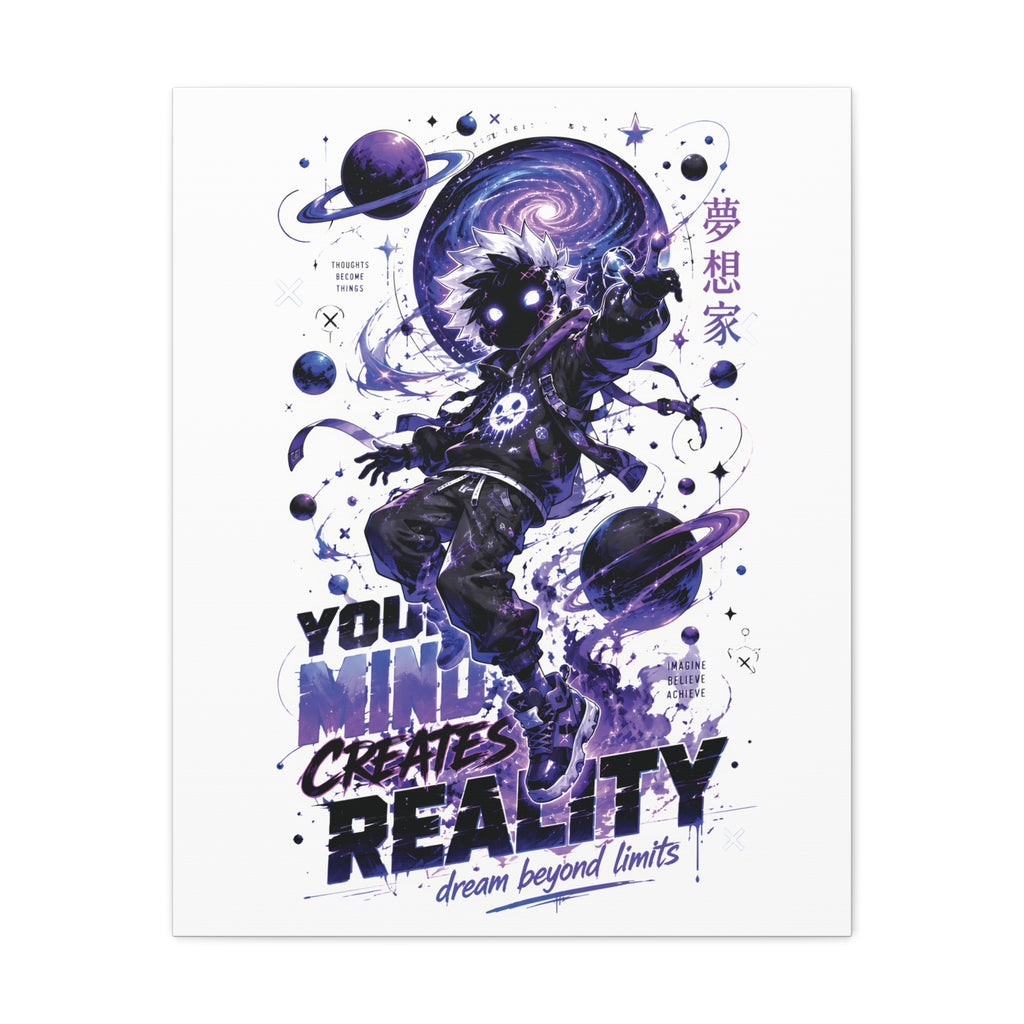 Space Astronaut Canvas Print — “You Mind Creates Reality” Inspirational Wall Art