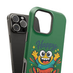 Happy Monster Magnetic Protective Phone Case Green