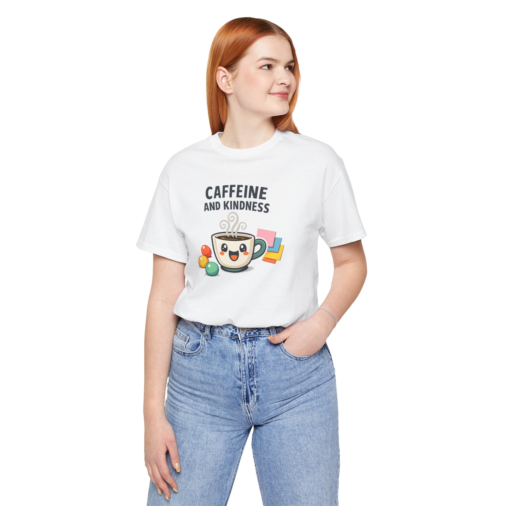 Caffeine and Kindness T-Shirt - Casual Coffee Graphic Tee