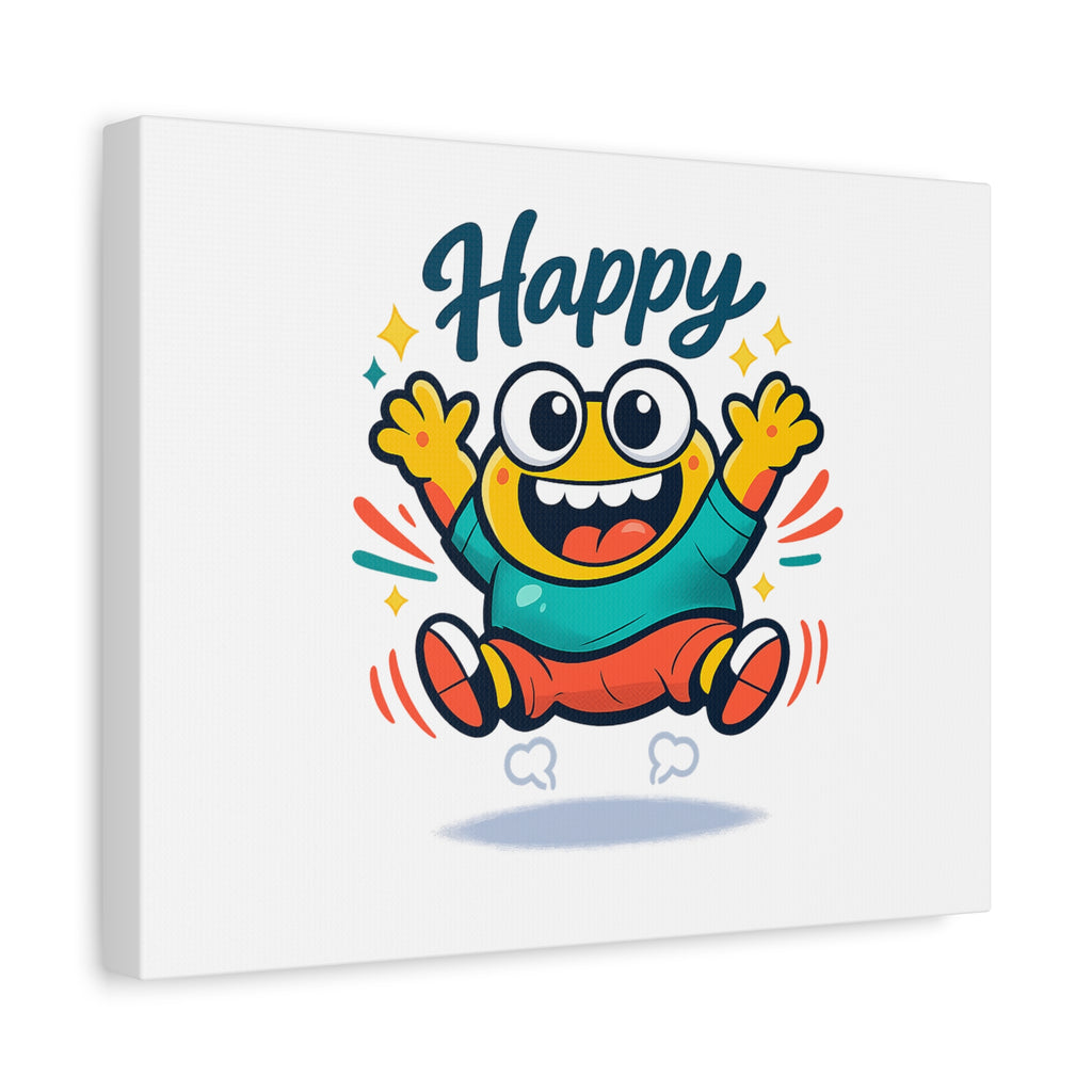 Happy Blob Cartoon Canvas | Bold Cartoon, Thick Outline, Kawaii Minimal