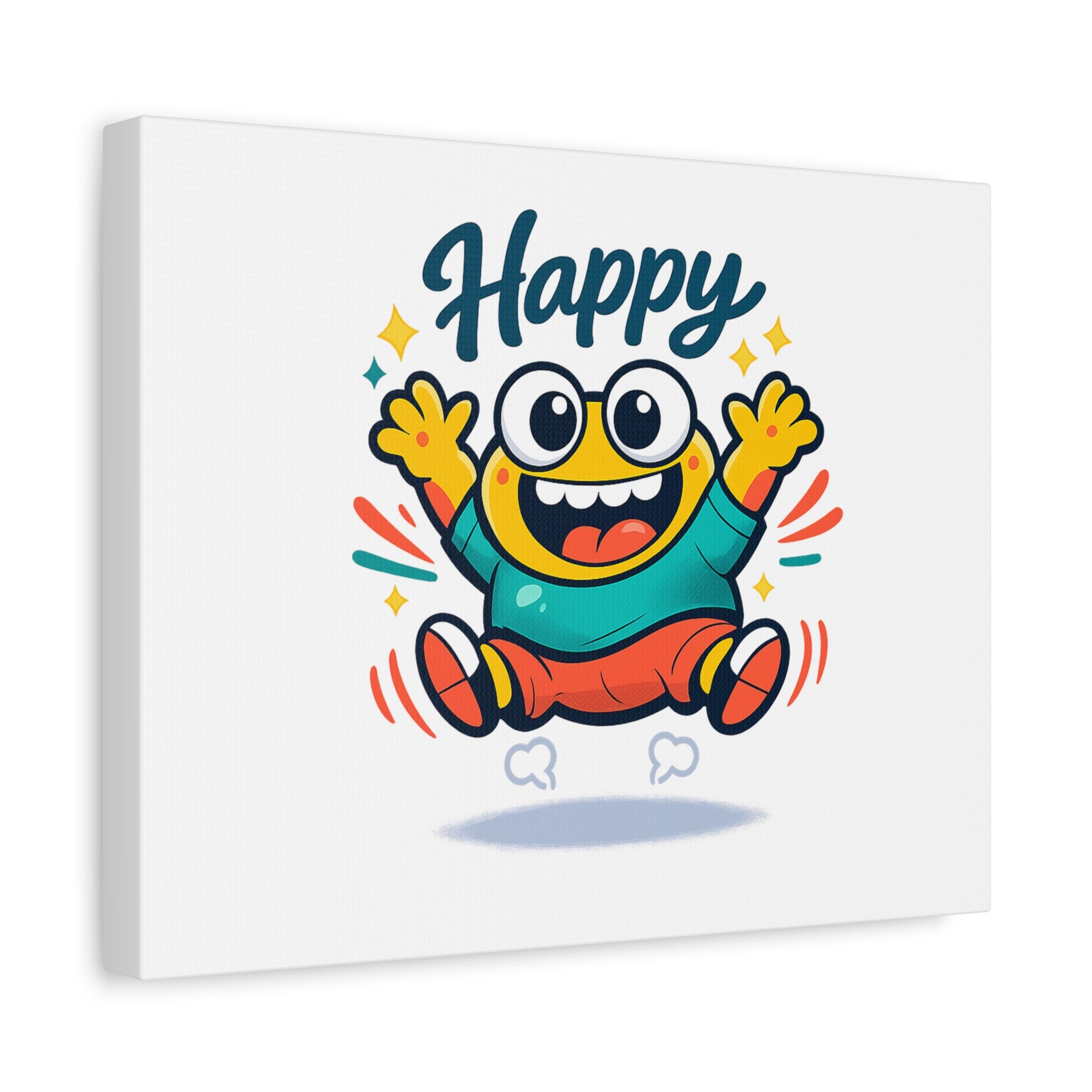 Happy Blob Cartoon Canvas | Bold Cartoon, Thick Outline, Kawaii Minimal