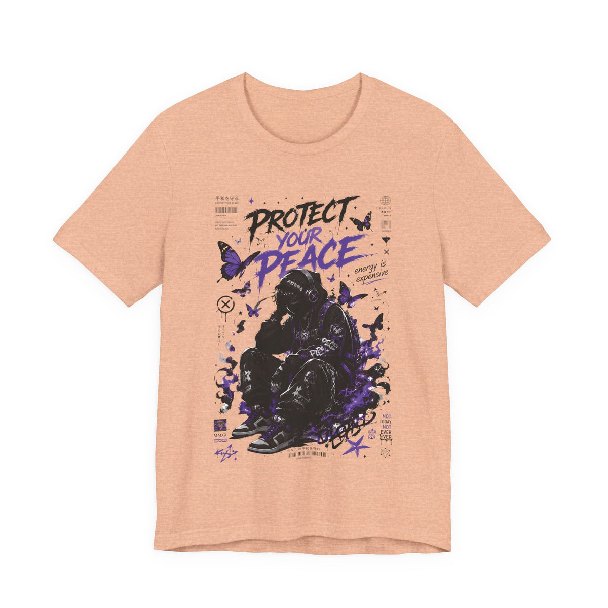 Protect Your Peace Gothic Butterfly Graphic T Shirt