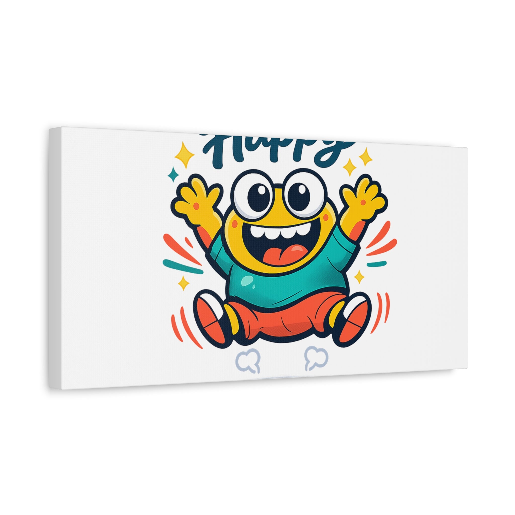 Happy Blob Cartoon Canvas | Bold Cartoon, Thick Outline, Kawaii Minimal