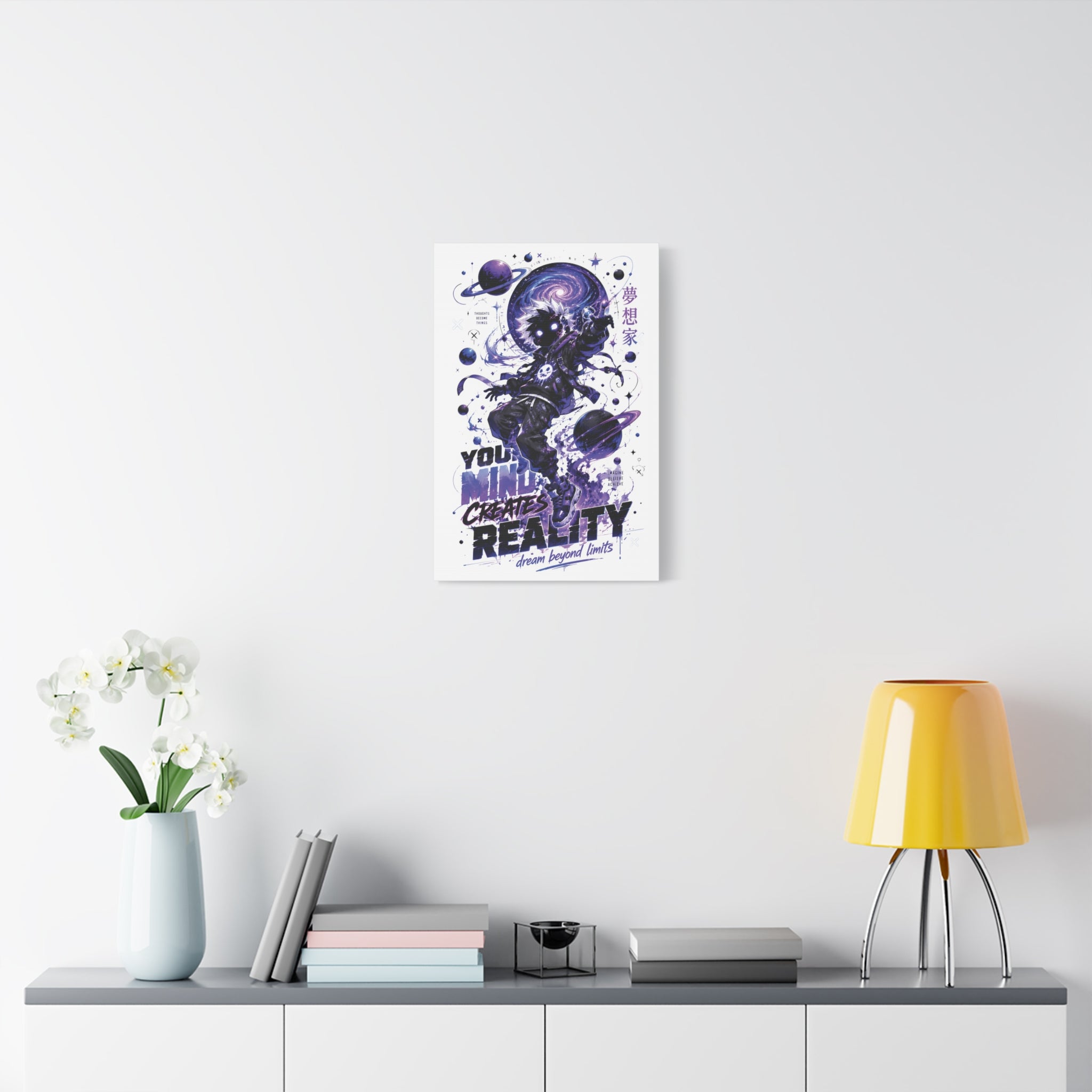 Space Astronaut Canvas Print — “You Mind Creates Reality” Inspirational Wall Art