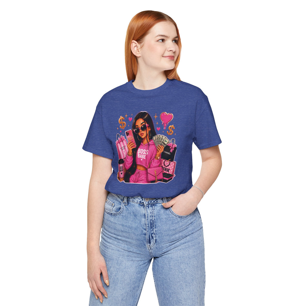 Boss Babe Pink Fashion T Shirt Glam Shopping Graphic Tee