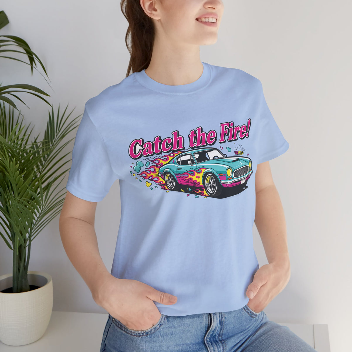 Catch the Fire Vintage Muscle Car Graphic T Shirt