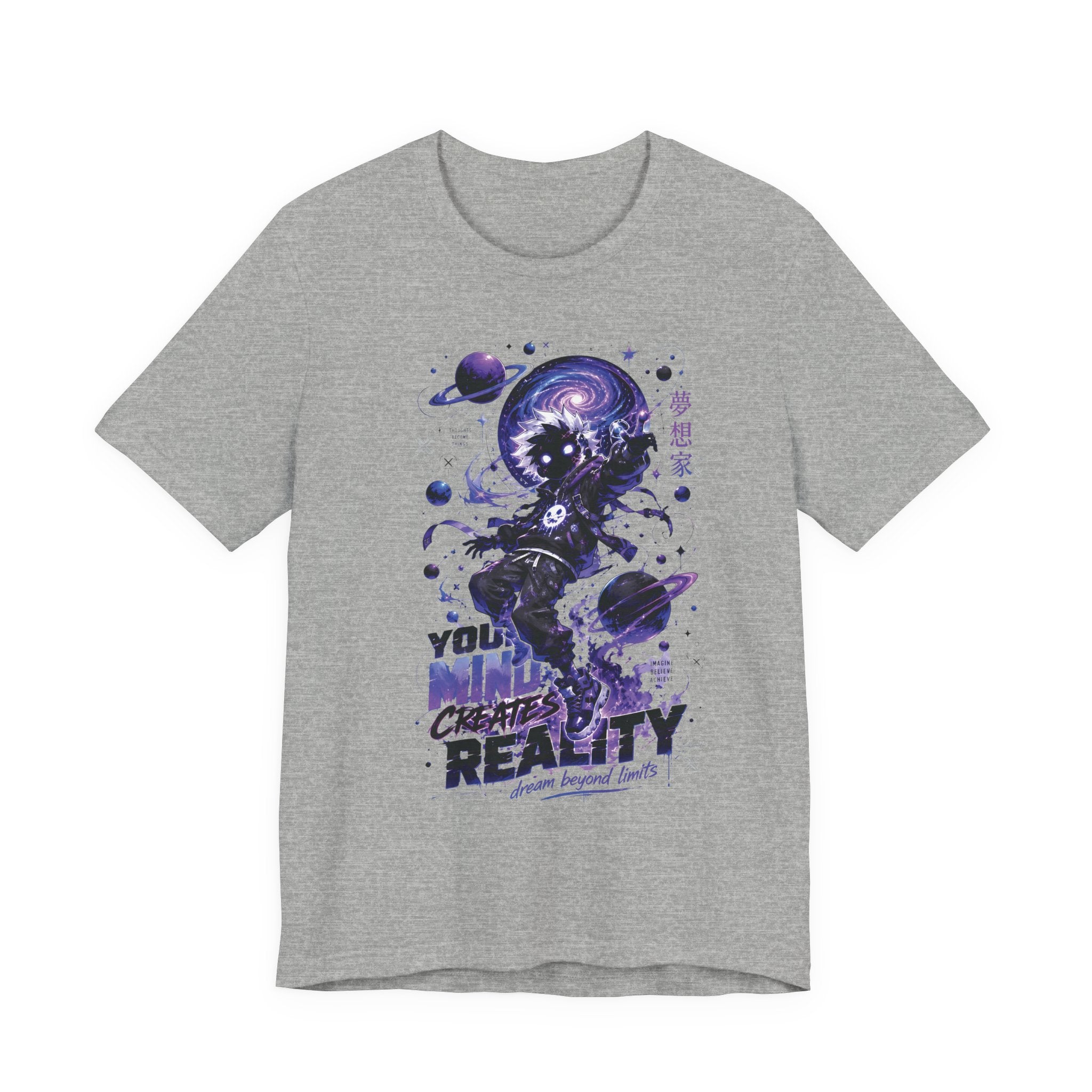 Astronaut Galaxy Tee — "Your Mind Creates Reality" Space Graphic T-Shirt