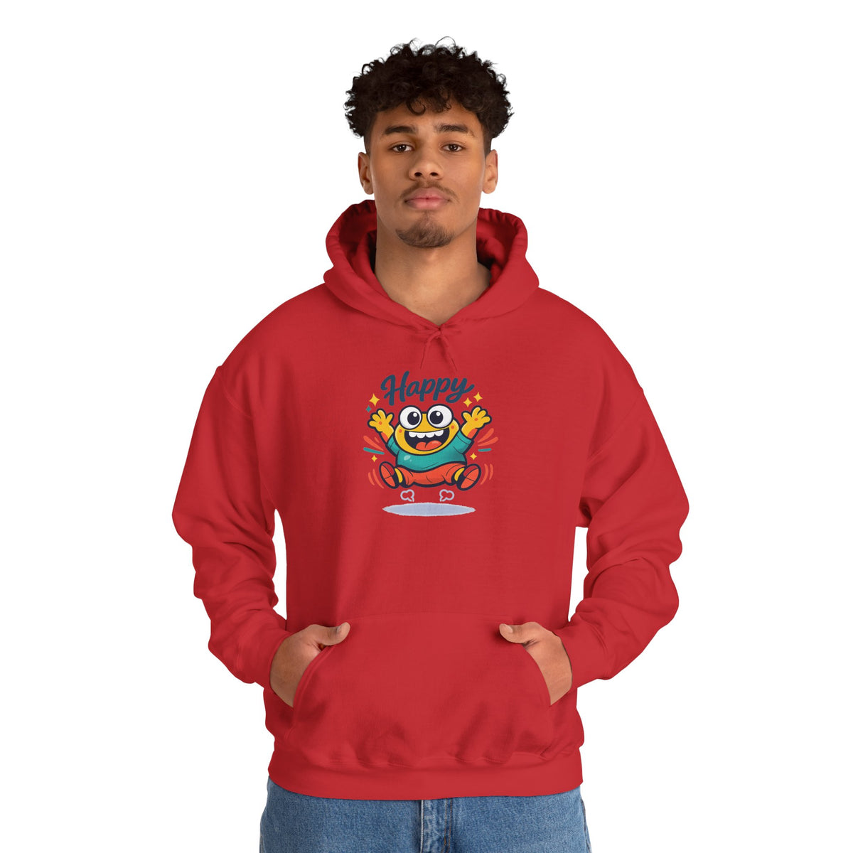 Happy Blob Cartoon Hoodie Kawaii Mood Graphic
