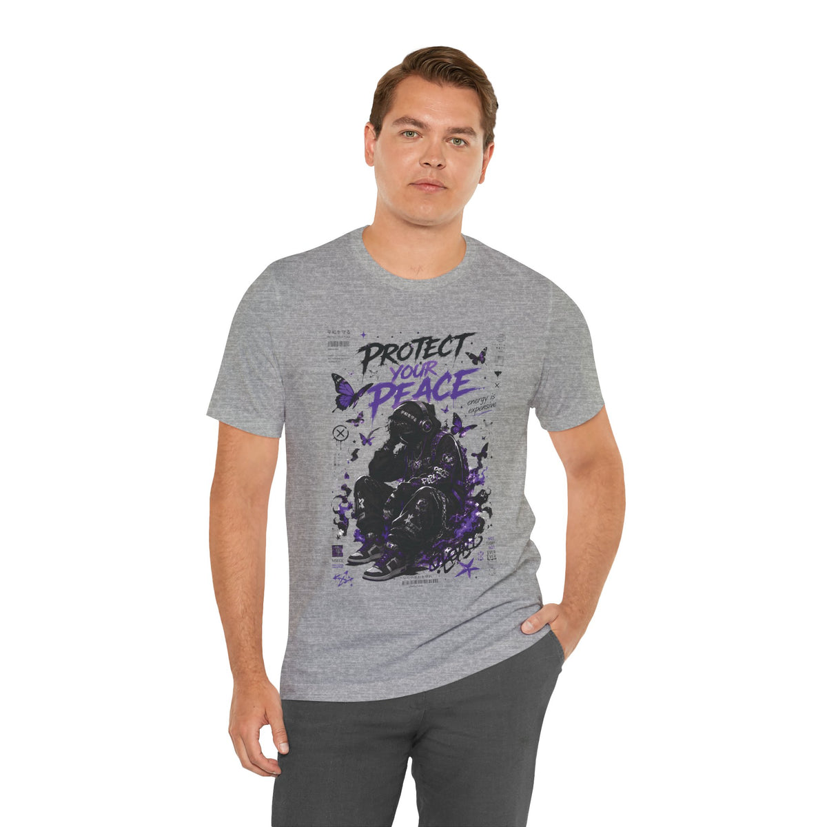 Protect Your Peace Gothic Butterfly Graphic T Shirt