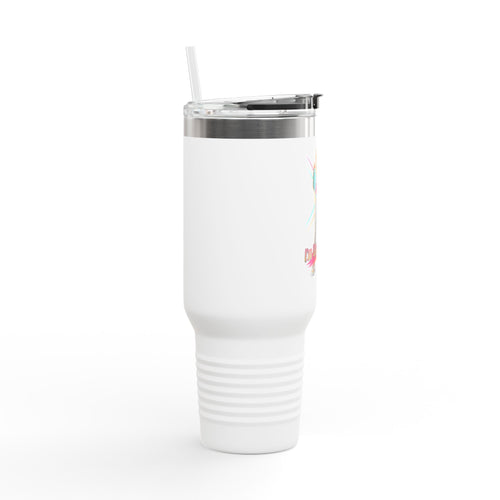 40oz Insulated Travel Mug — “I’m Unstoppable” Retro Fitness Graphic