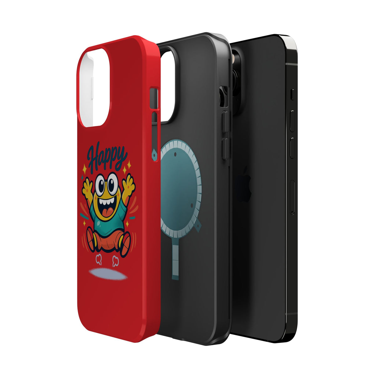 Happy Monster Magnetic Protective Phone Case Red