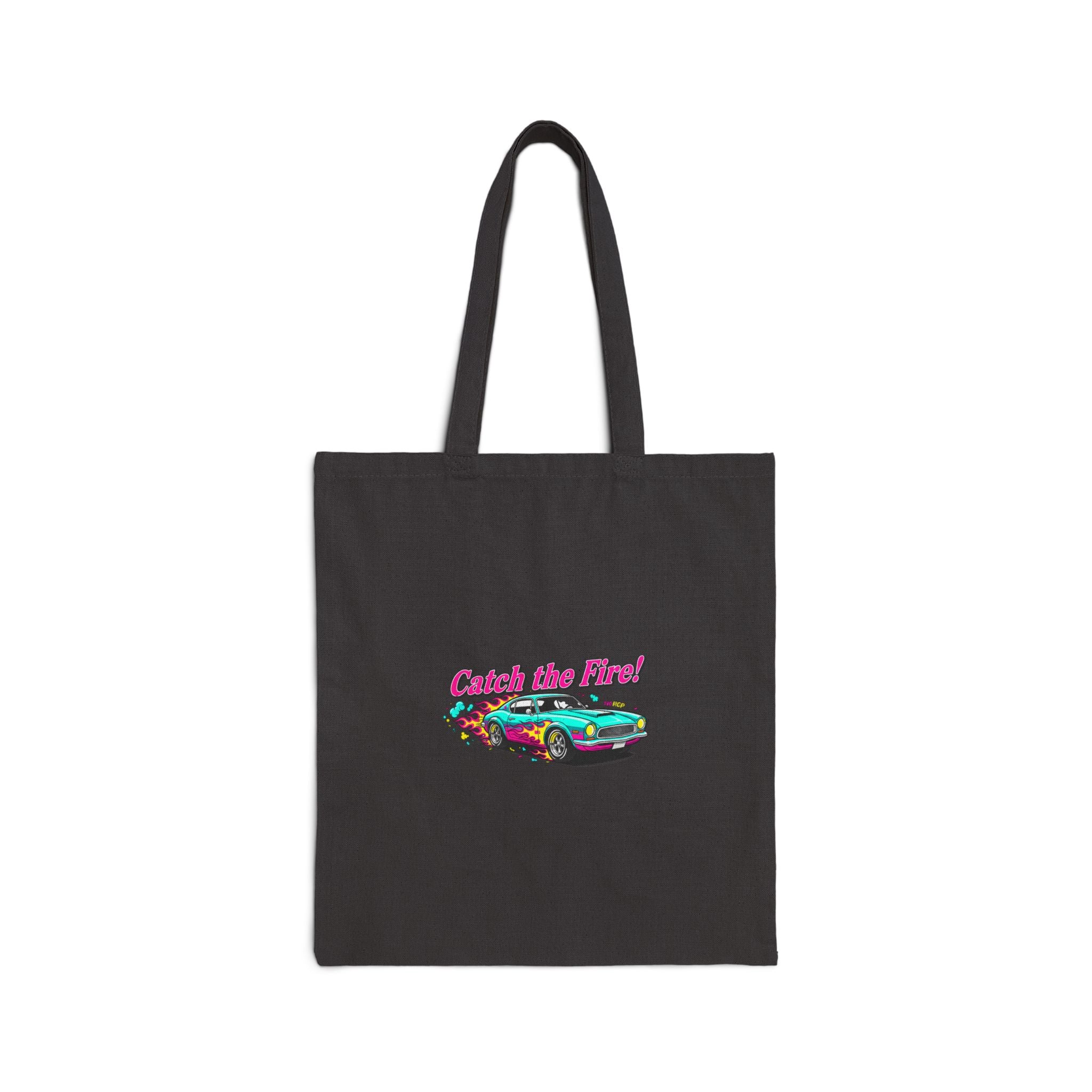 Retro Cartoon Dragster Tote, vintage car illustration | racing flames, 90s nostalgia