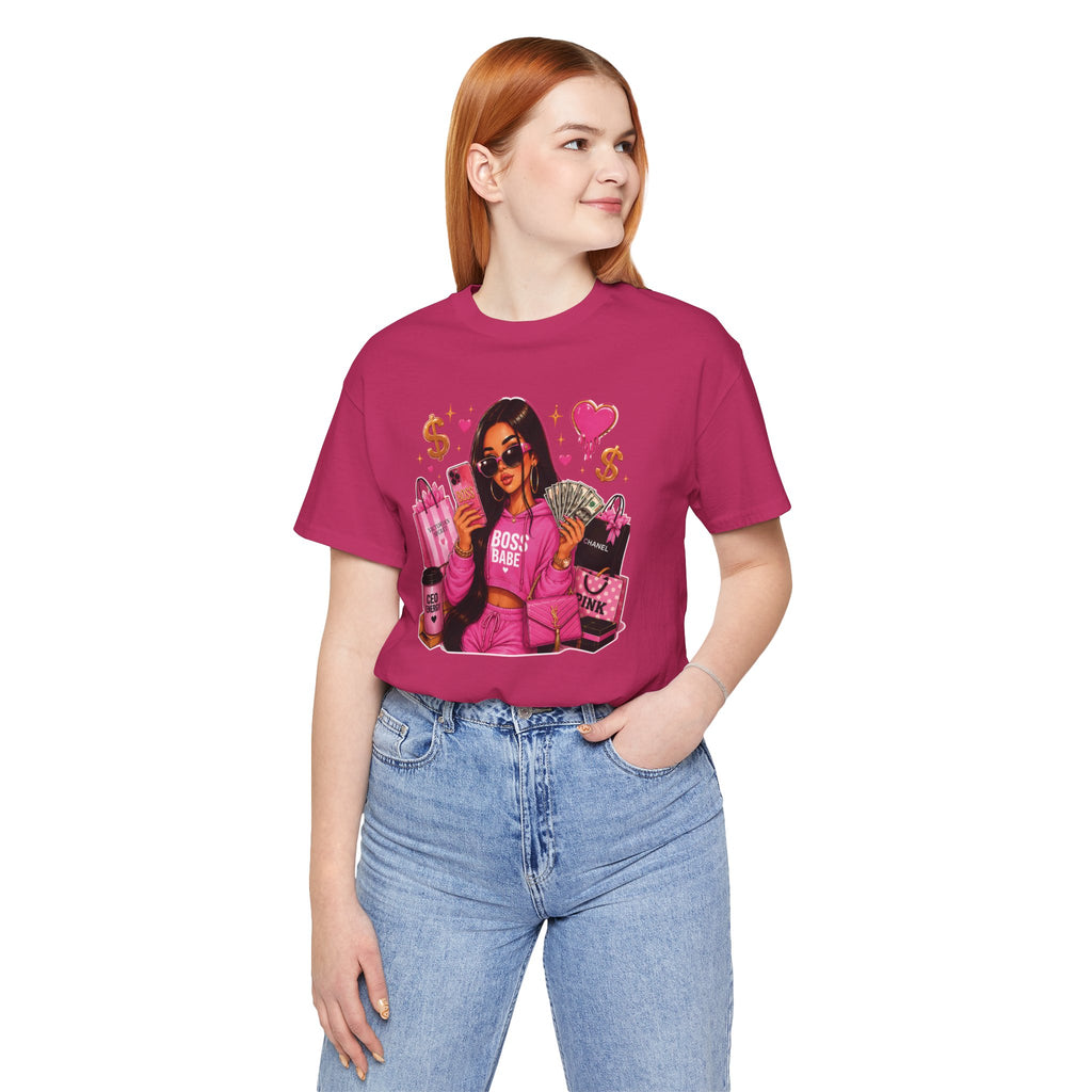 Boss Babe Pink Fashion T Shirt Glam Shopping Graphic Tee