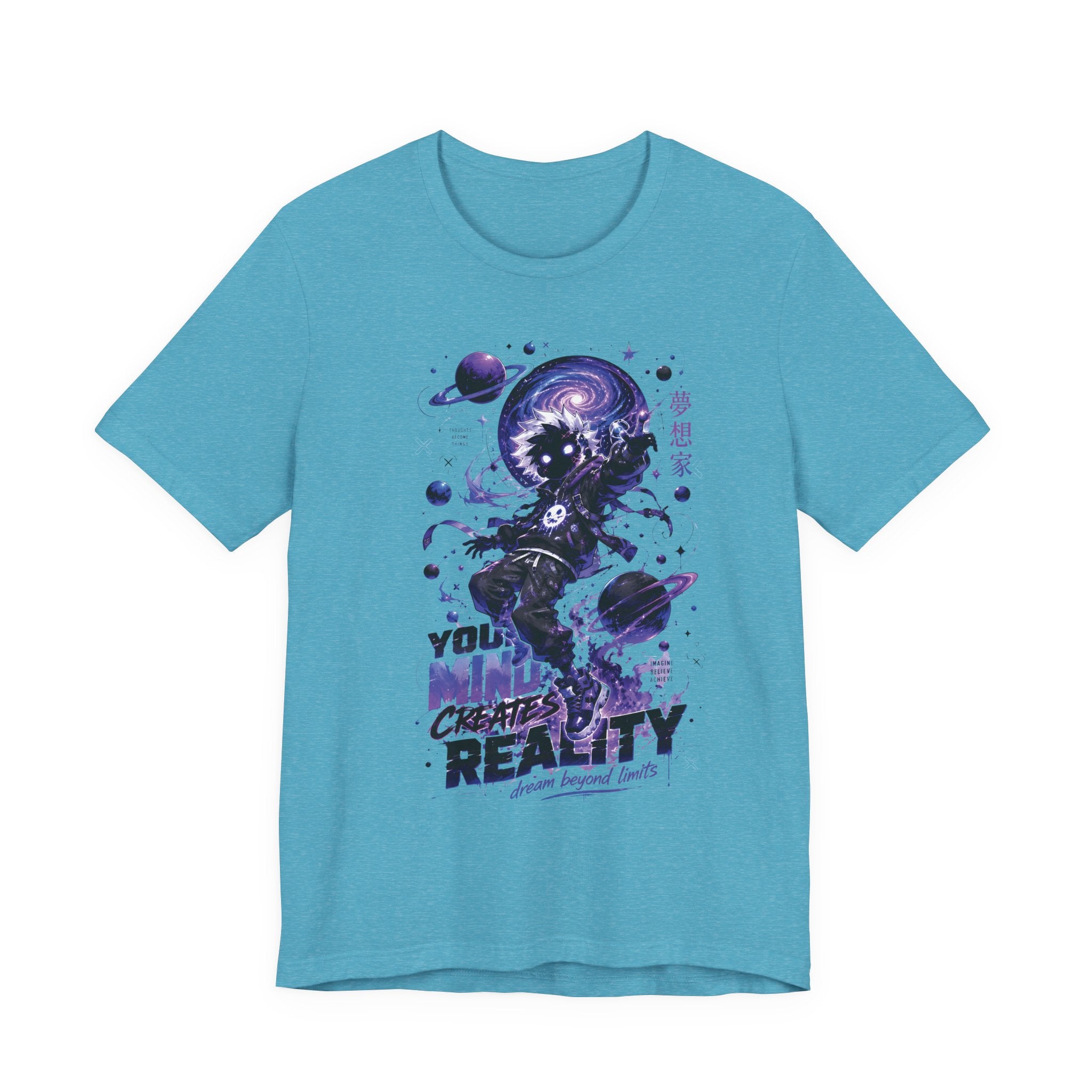 Astronaut Galaxy Tee — "Your Mind Creates Reality" Space Graphic T-Shirt