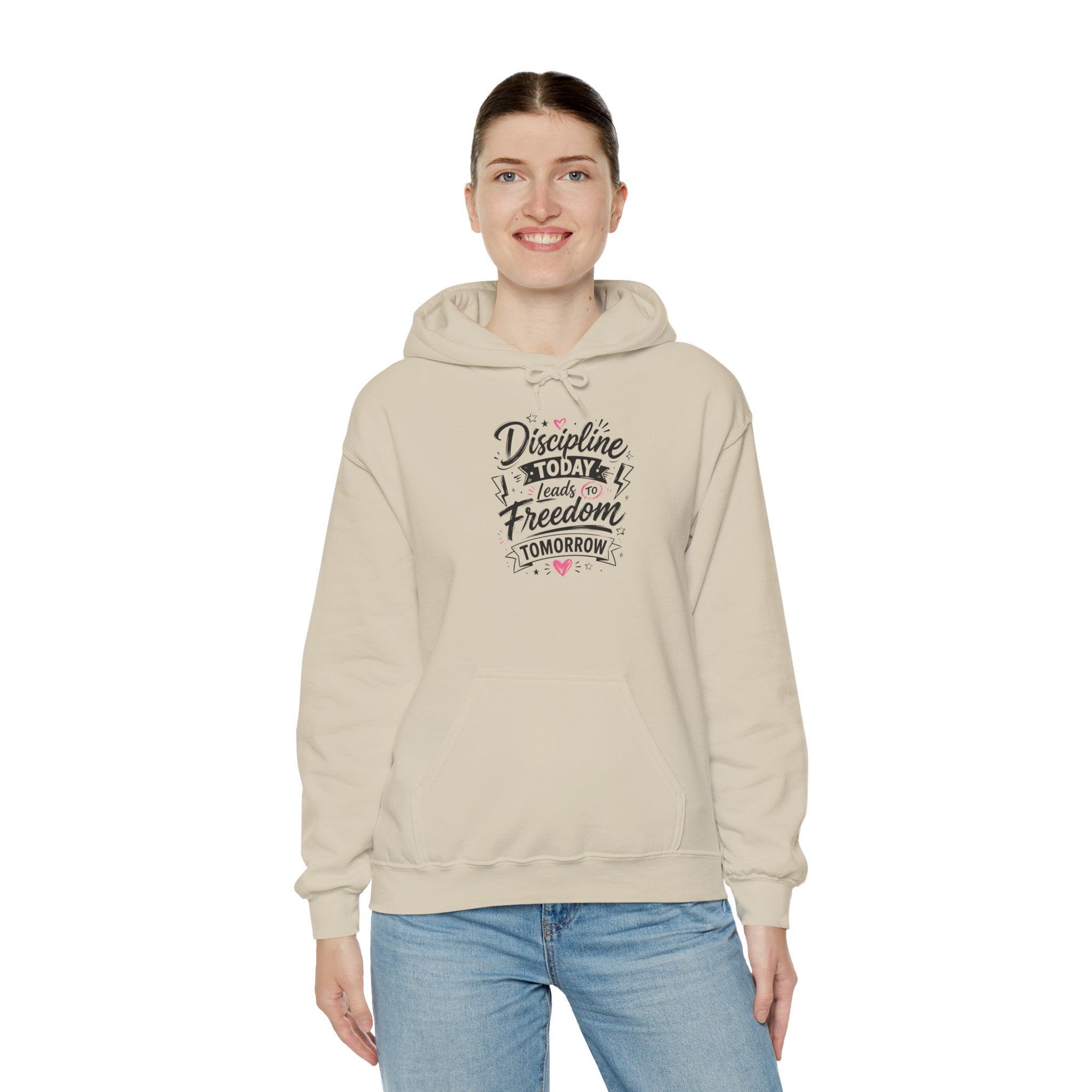 Hoodie — "Discipline Today Leads to Freedom Tomorrow" Motivational Pullover