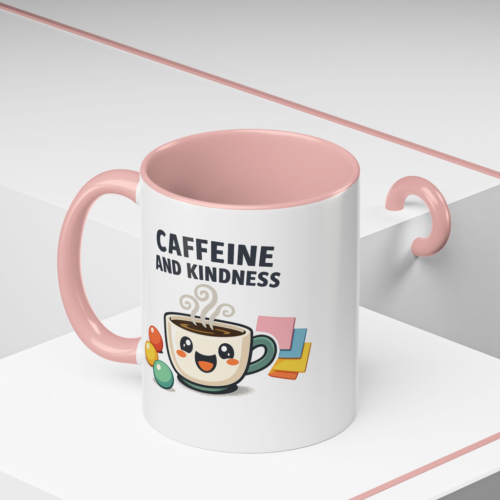 Caffeine and Kindness Coffee Mug – Ceramic Accent Mug (11oz / 15oz)
