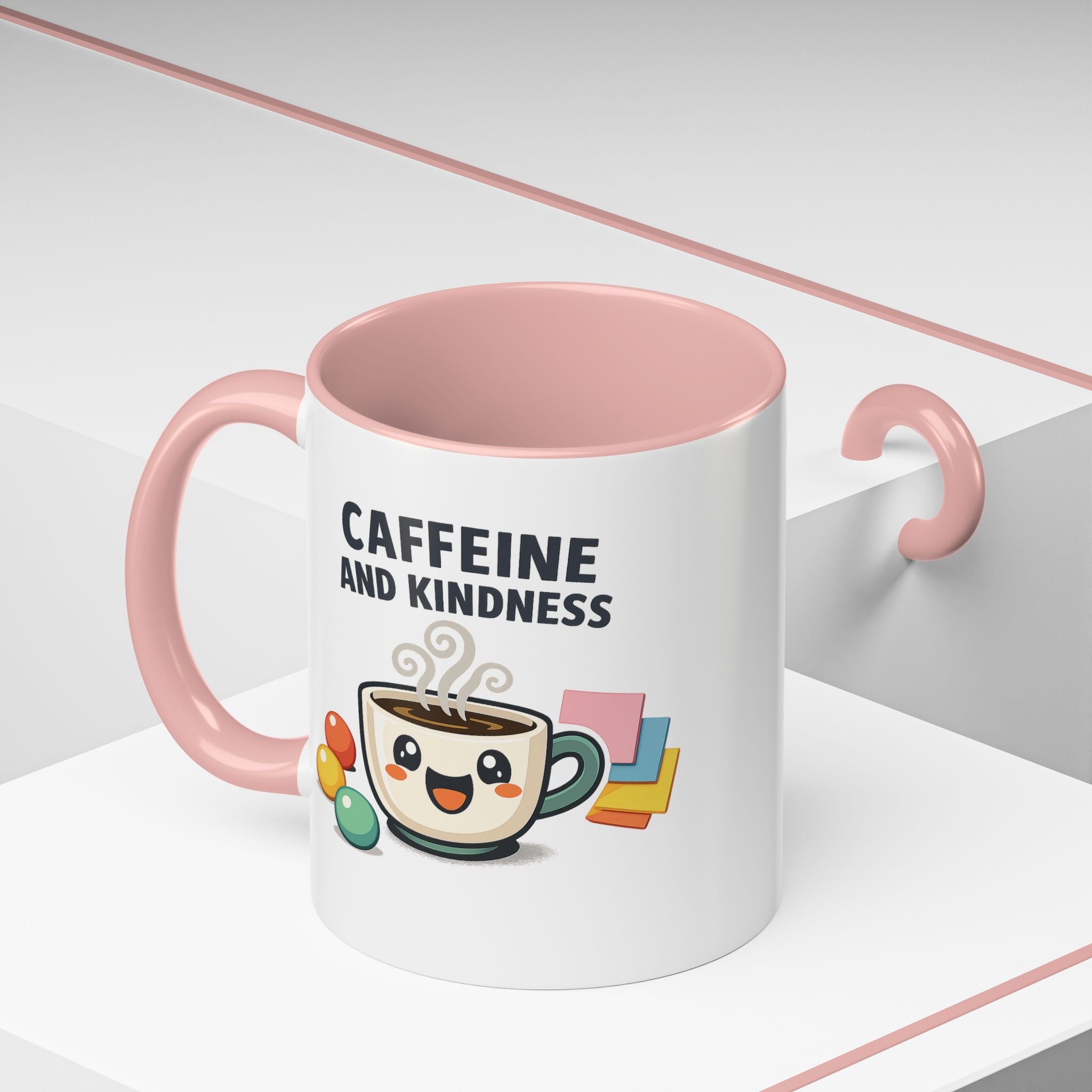 Caffeine and Kindness Coffee Mug – Ceramic Accent Mug (11oz / 15oz)
