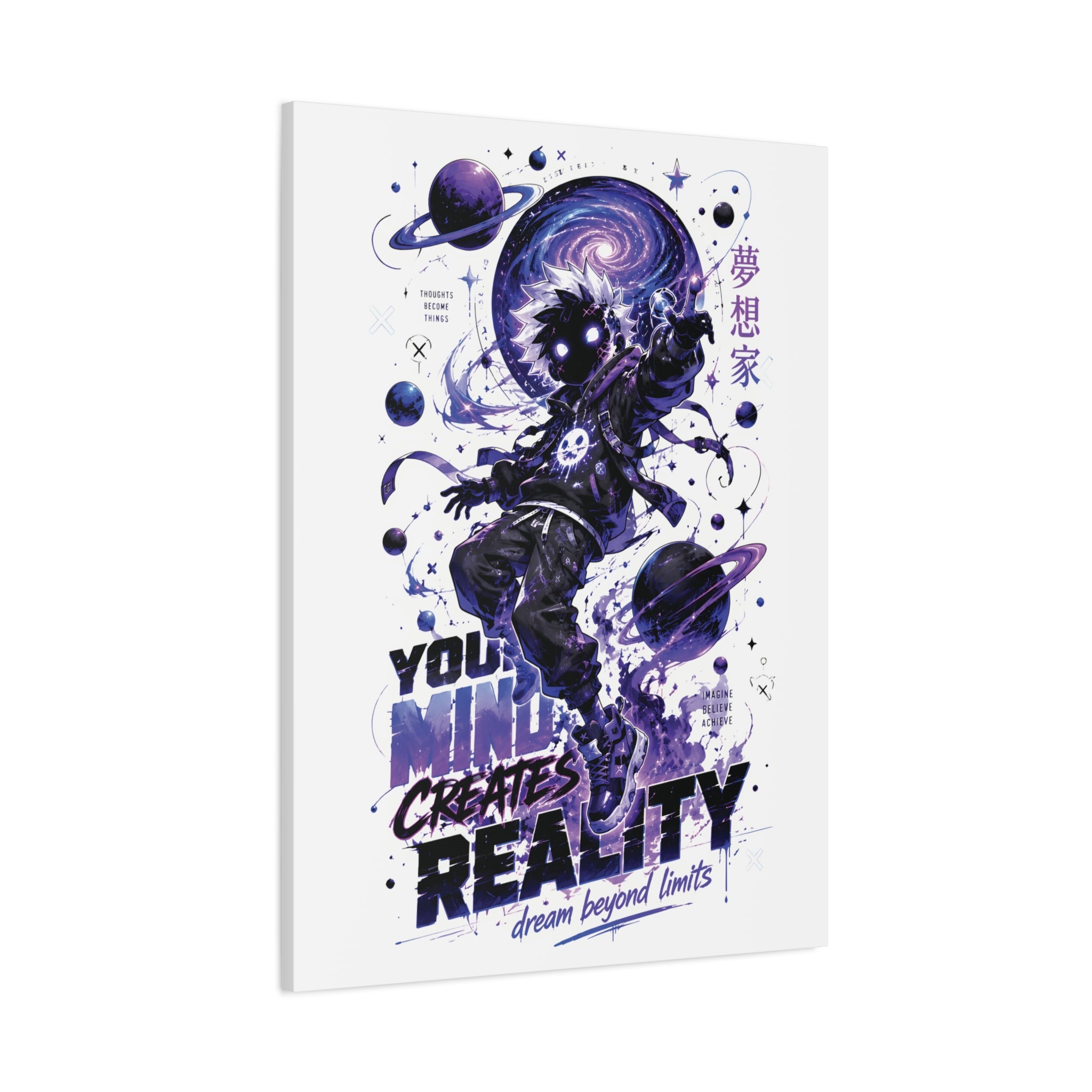 Space Astronaut Canvas Print — “You Mind Creates Reality” Inspirational Wall Art