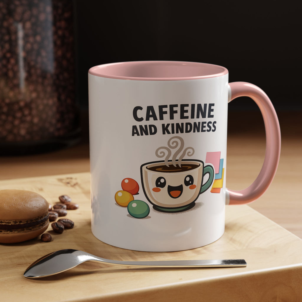 Caffeine and Kindness Coffee Mug – Ceramic Accent Mug (11oz / 15oz)