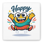 Happy Blob Cartoon Canvas | Bold Cartoon, Thick Outline, Kawaii Minimal