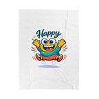 Happy Mood Face Velveteen Blanket - Cute Cartoon Throw