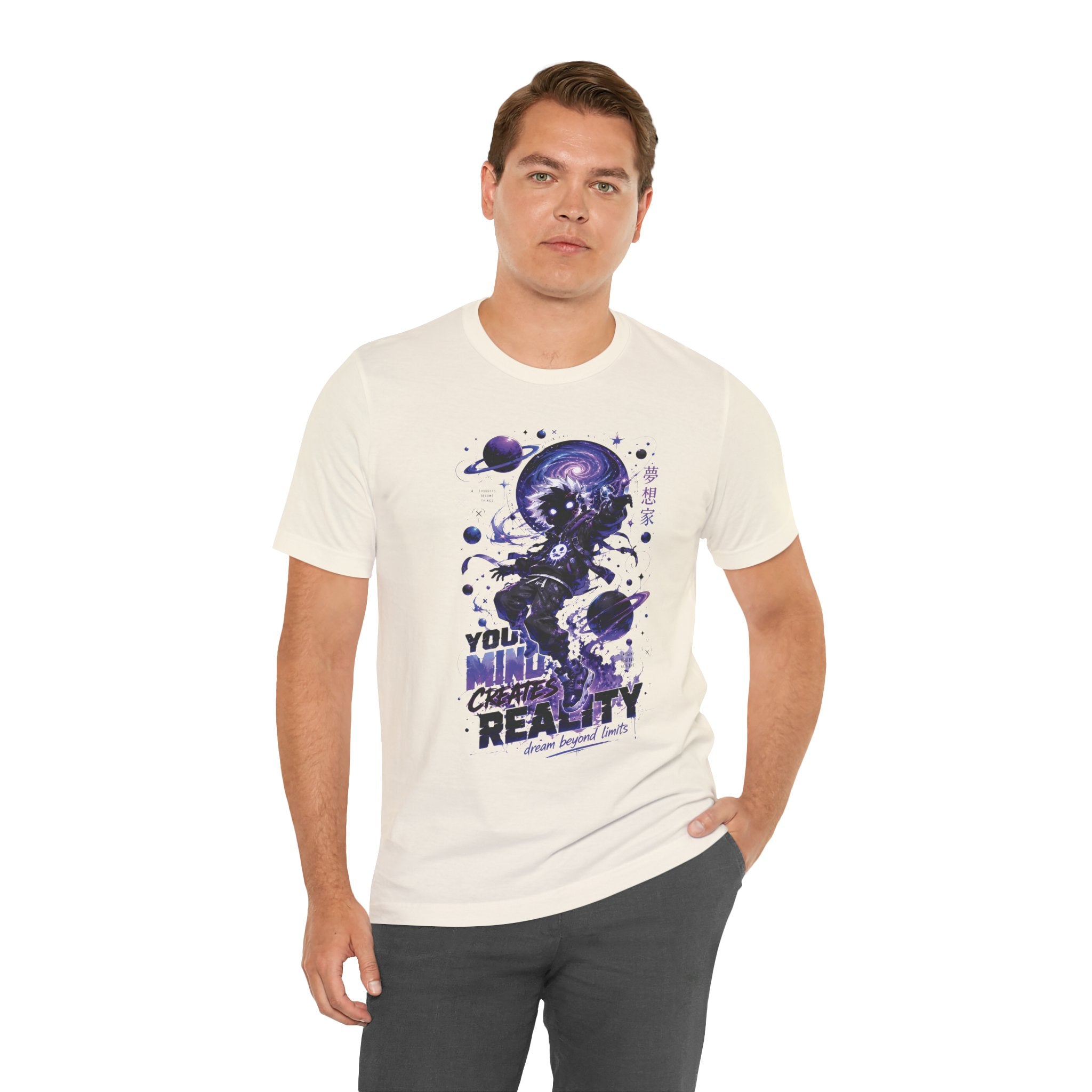 Astronaut Galaxy Tee — "Your Mind Creates Reality" Space Graphic T-Shirt