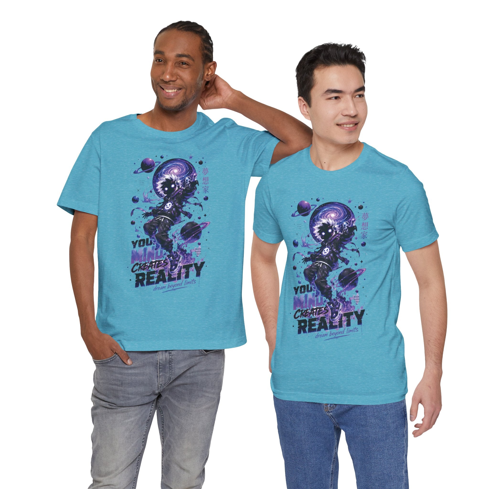 Astronaut Galaxy Tee — "Your Mind Creates Reality" Space Graphic T-Shirt