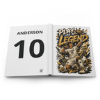 Play Like a Legend Soccer Hardcover Journal — Personalized Name & Number Notebook