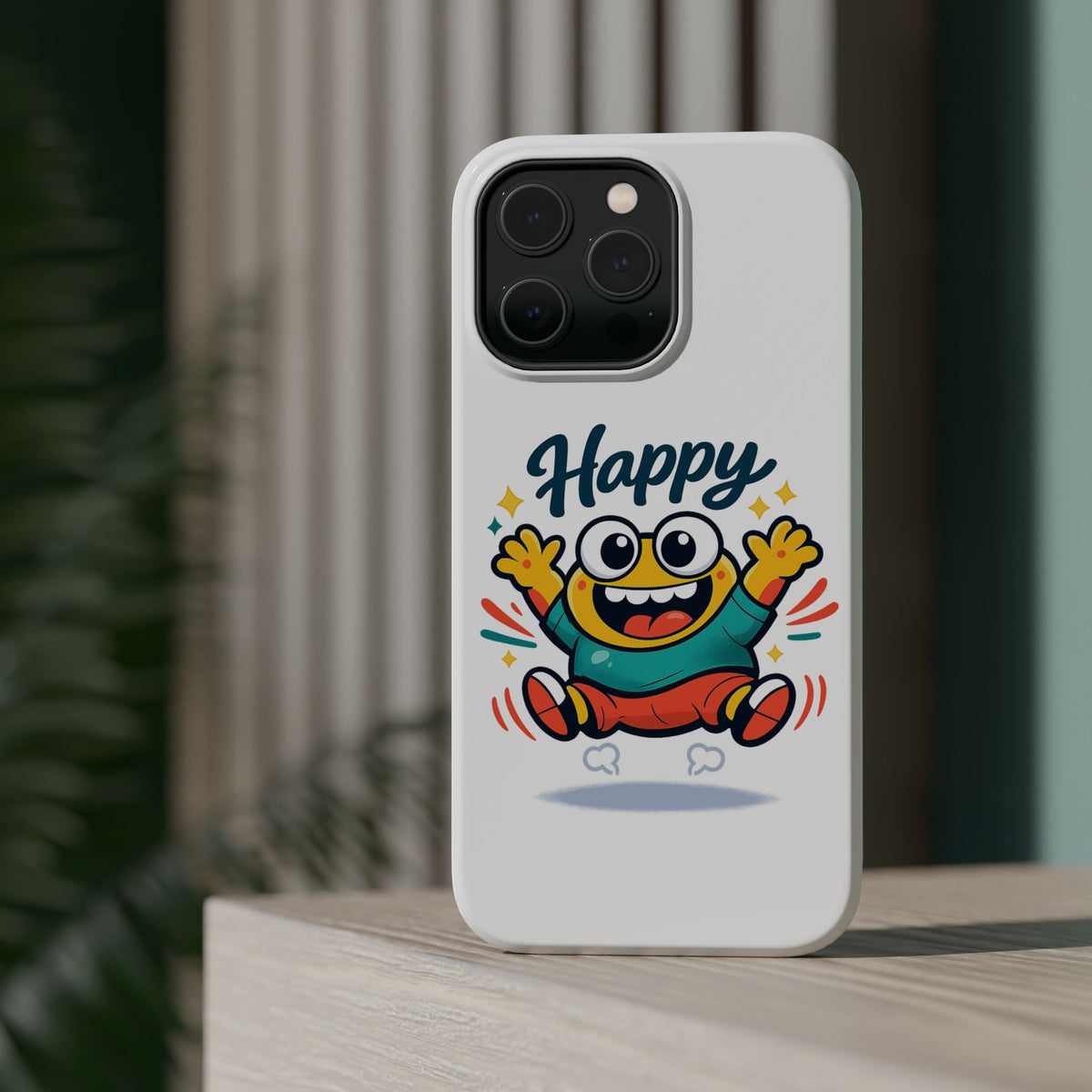 Happy Monster Magnetic Protective Phone Case White