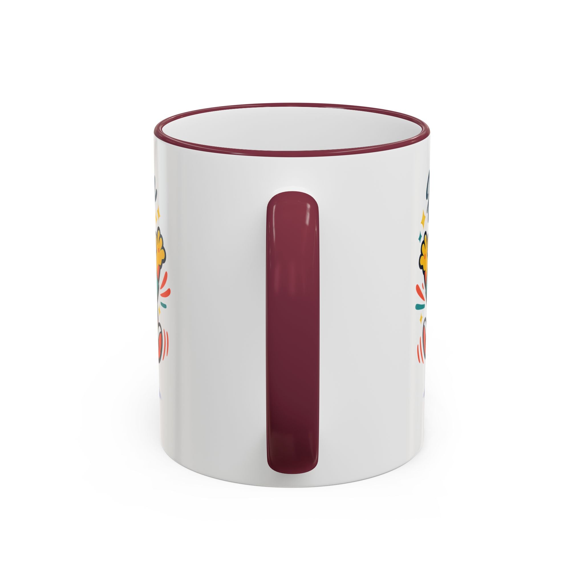 Happy Monster Accent Mug - Cute Cartoon Coffee Cup (11oz/15oz)