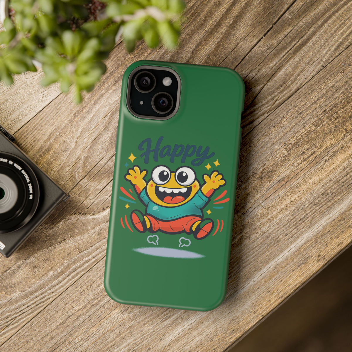 Happy Monster Magnetic Protective Phone Case Green