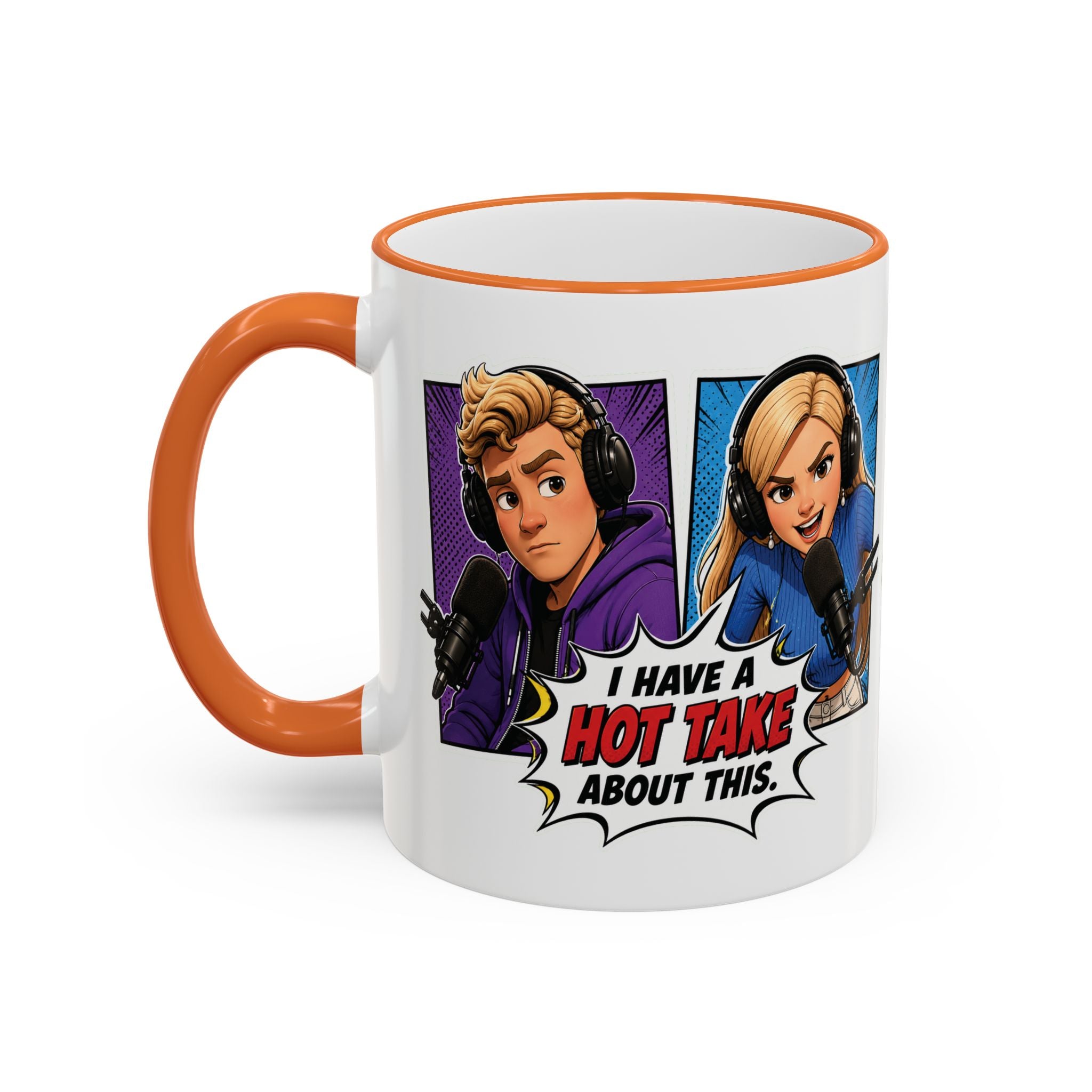 Jake And Emma Hot Take Accent Rim Mug – I Have A Hot Take About This Comic Coffee Cup (11oz/15oz)