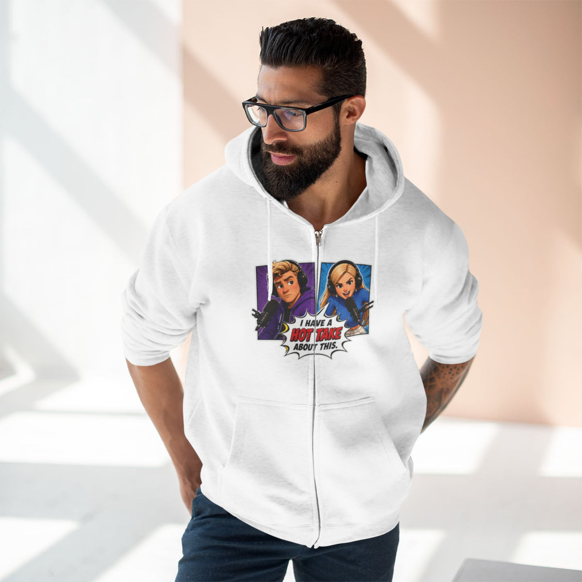 Hot Take Central I Have a Hot Take About This Pop Art Zip Hoodie