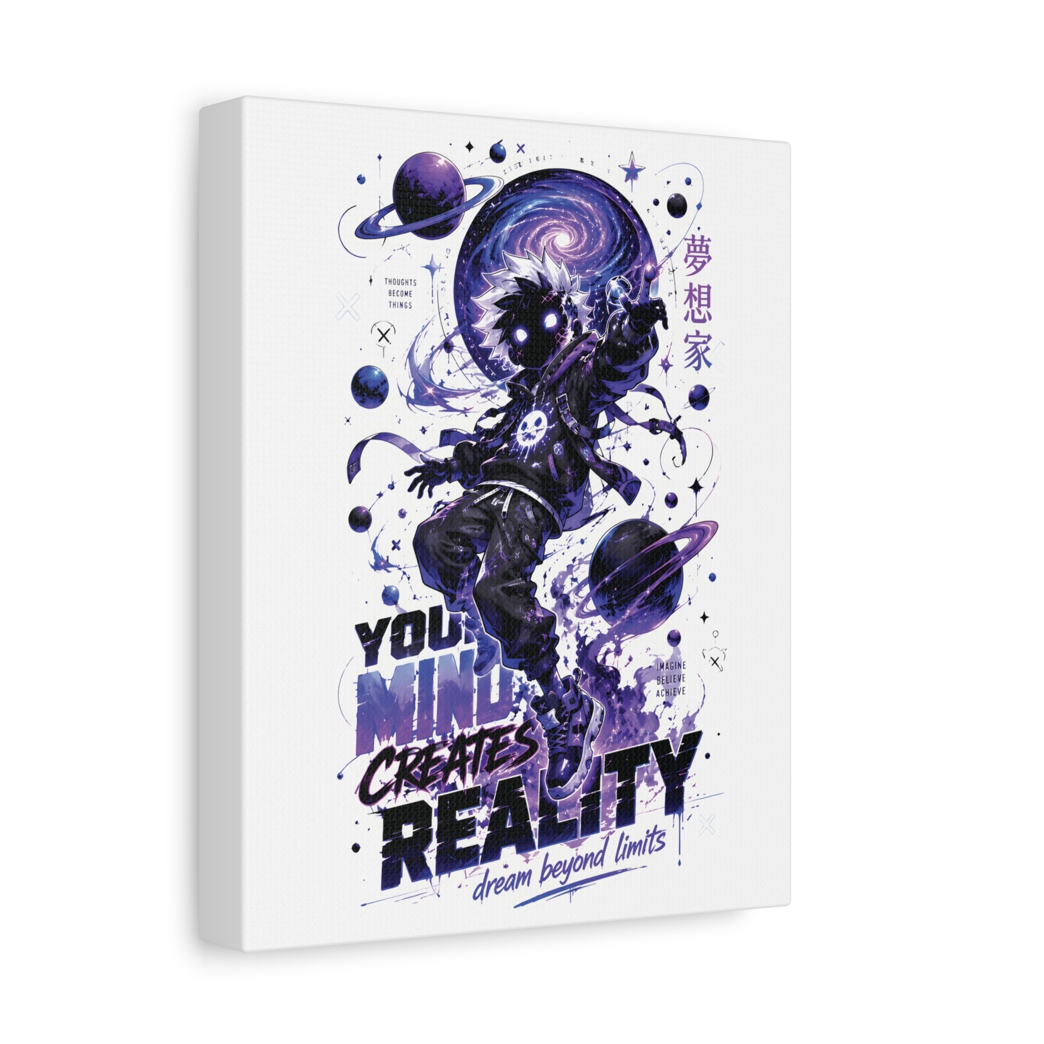 Space Astronaut Canvas Print — “You Mind Creates Reality” Inspirational Wall Art
