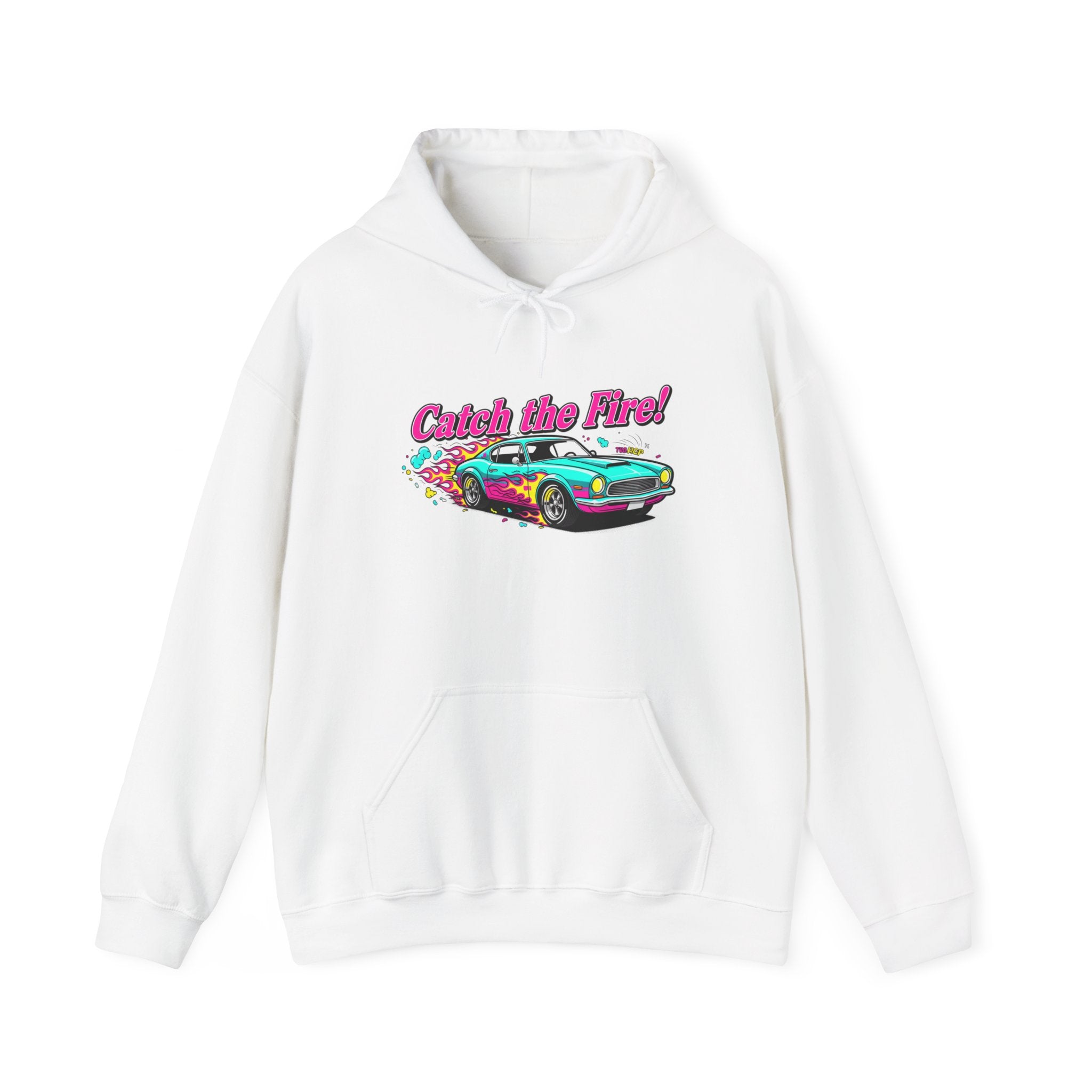 Retro Cartoon Dragster Hoodie – Vintage Racing Flame Graphic Pullover