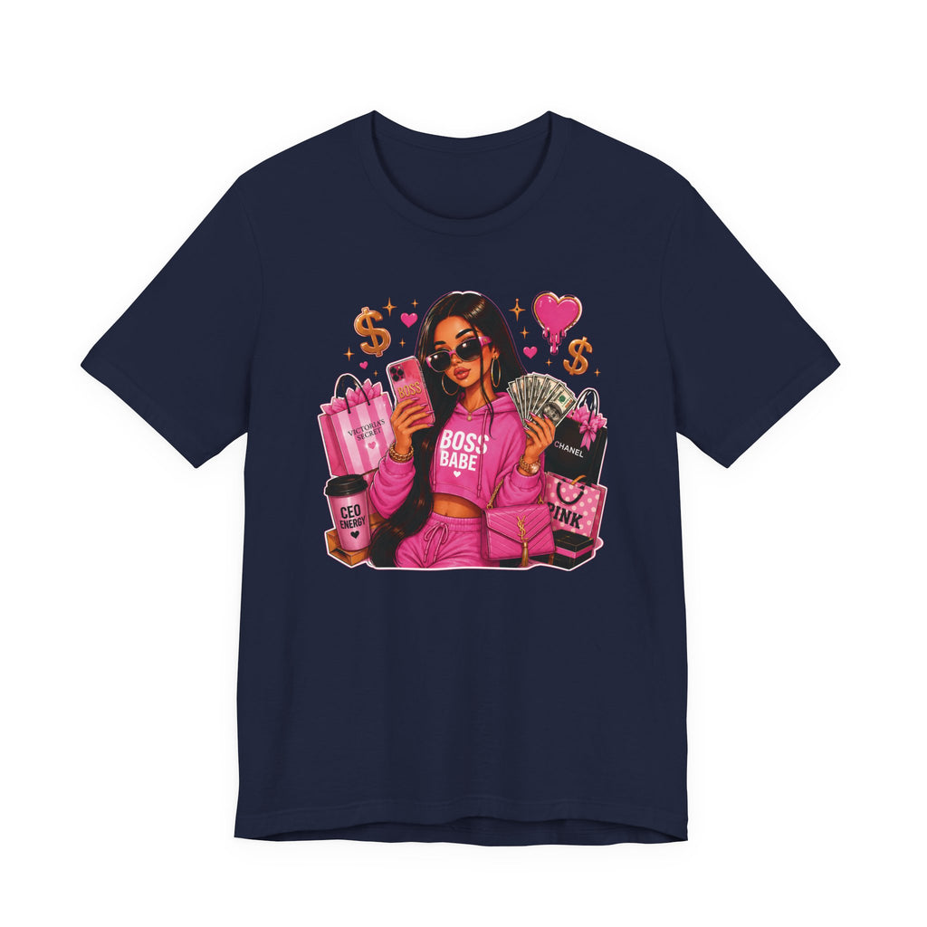 Boss Babe Pink Fashion T Shirt Glam Shopping Graphic Tee